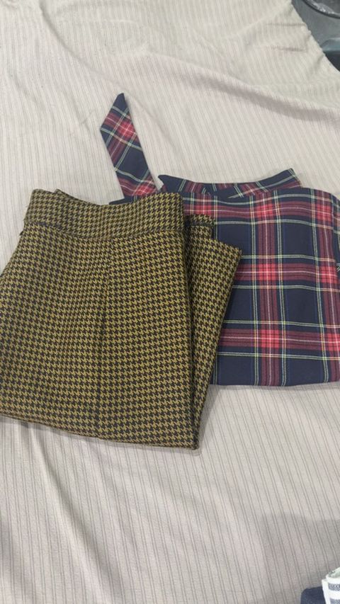Qadın ətəyi – 2 model dəsti (houndstooth və plaid)