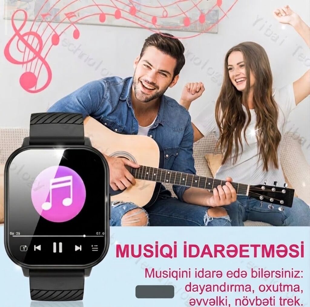 Yeni, Smart saat, Sensor ekran, rəng - Qara — Aksesuarlar, Samux (7)