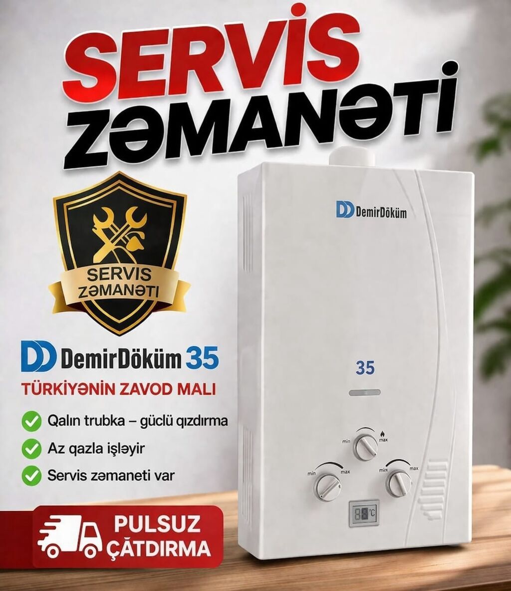 DemirDöküm 35 litr su qızdırıcısı - zavod mali, 2 il zəmanət