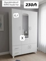 3 qapılı dolab – orta hissədə güzgülü model. Yataq otağı və digər — Mebel
