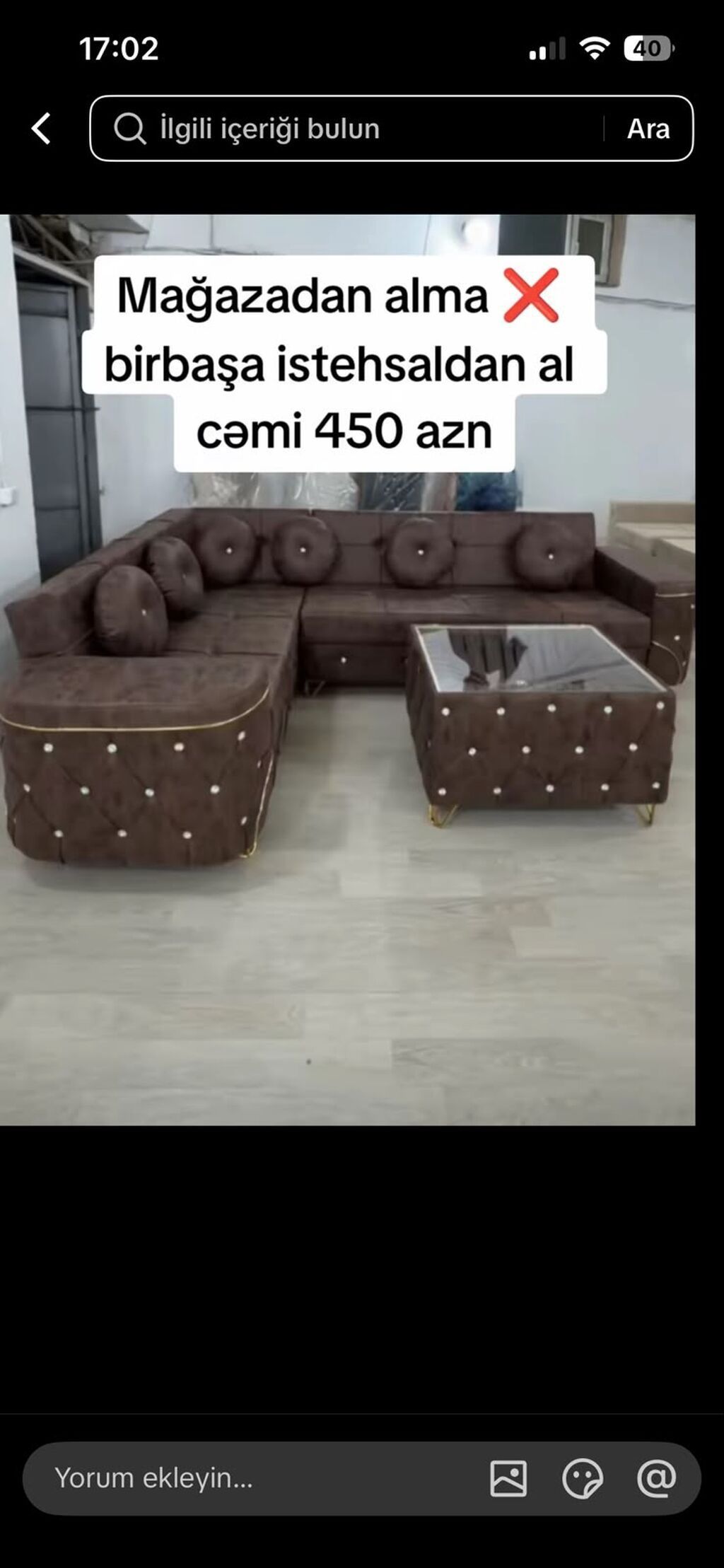 Künc divan dəsti – klassik və rahat dizayn - Künc L-şəkilli divan — Mebel, Bakı