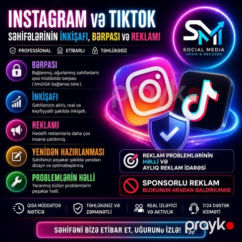 Instagram və TikTok səhifələrinin inkişafı — Bakı