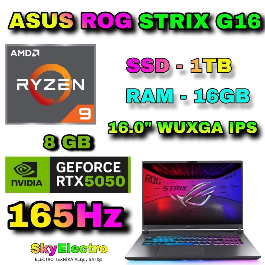 Asus ROG STRIX G16 G614F RTX 5050 8 GB Gaming — Elektronika, Bakı