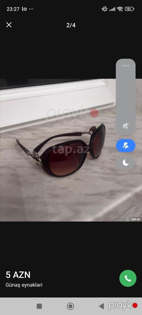 Qadın günəş eynəyi - Çərçivə: iri ölçülü, tünd bənövşəyi/qəhvəyi