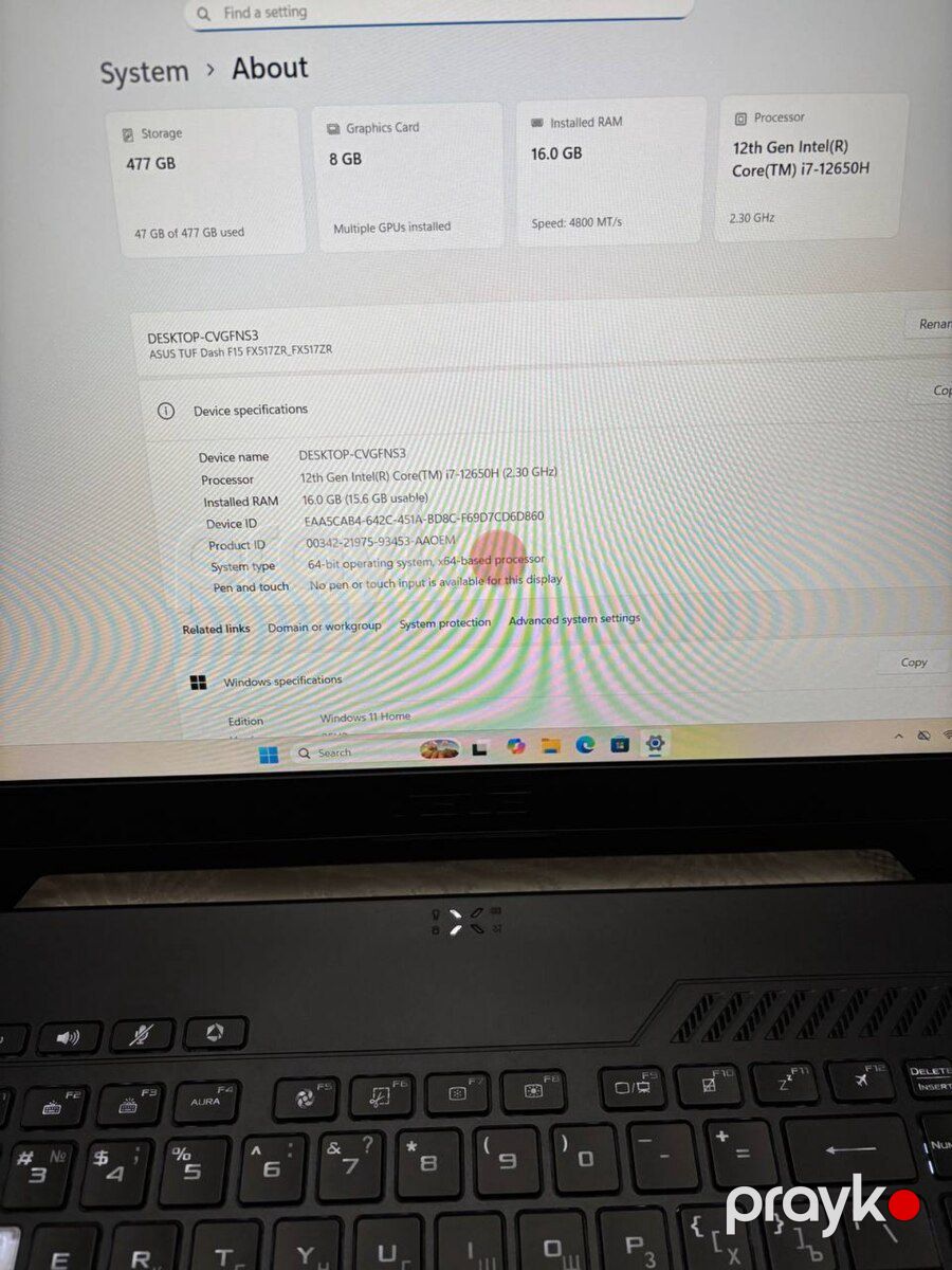 Asus Tuf Gaming RTX 3070 — Noutbuklar, Bakı (9)