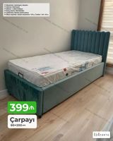 Çarpayı – 90×200 sm - Model: yumşaq parça üzlüklü tək nəfərlik — Furniture
