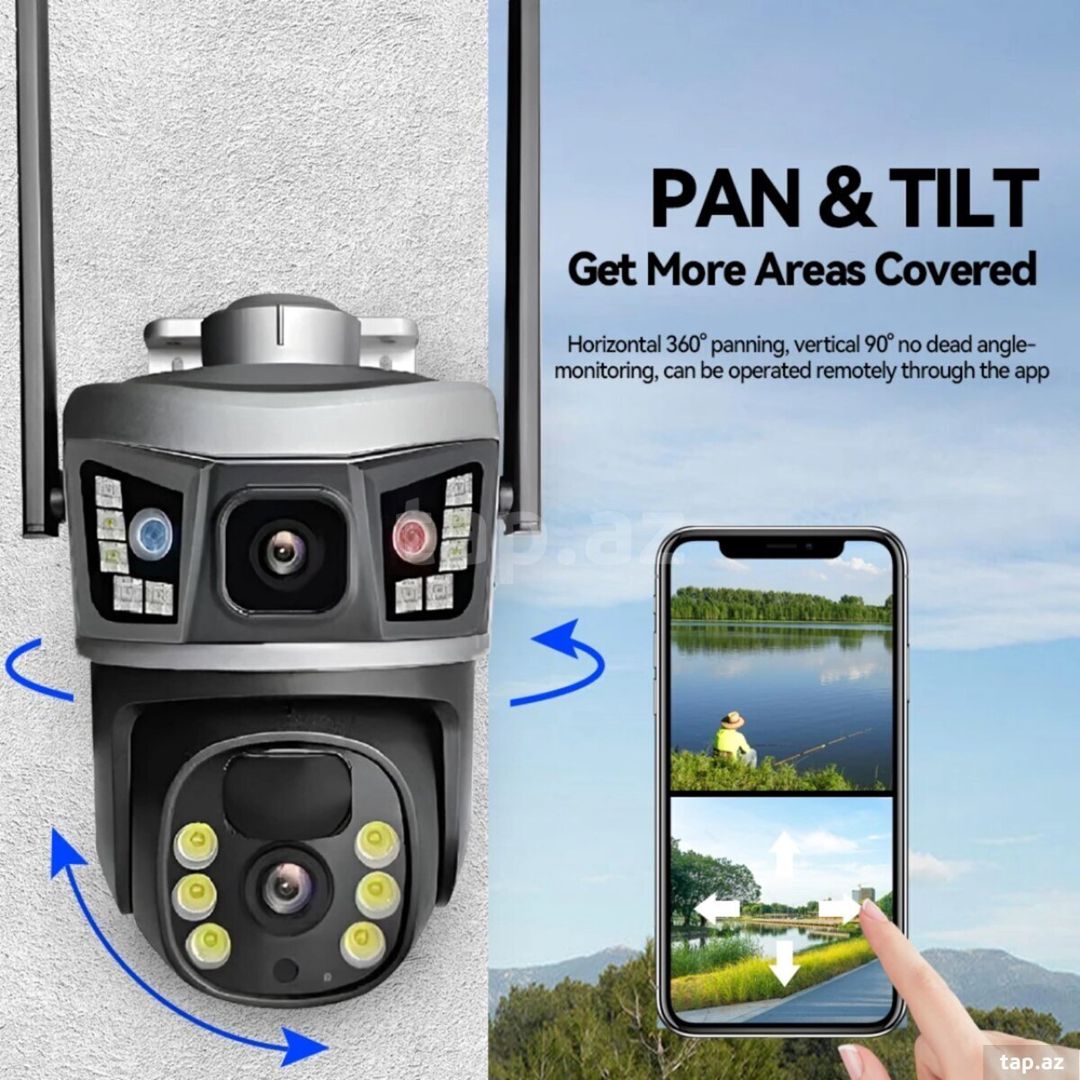 2 kamera Wifi simsiz ptz360° 8mp/4k — Təhlükəsizlik sistemləri, Bakı