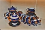 Çay dəsti, rəng - Göy, Farfor, 12 nəfərlik — Zeynallı