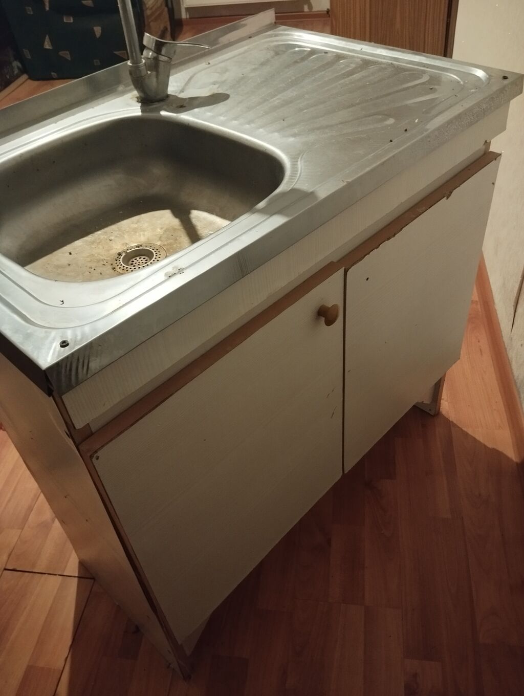 Mətbəx üçün paslanmayan poladdan birgözlü lavabo və dolab komplekti — Mallar, Bakı
