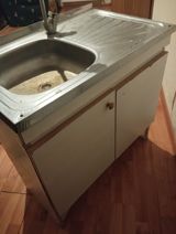 Mətbəx üçün paslanmayan poladdan birgözlü lavabo və dolab komplekti — Goods