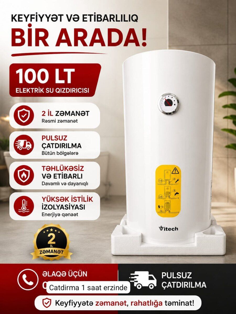 Su qızdırıcısı Ariston 100 lt — Təmir və inşaat, Bakı