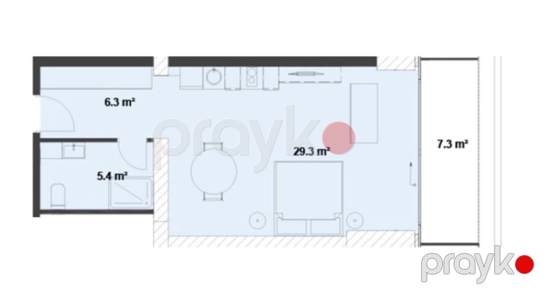 Satılır 1 otaqlı yeni tikili 57.2 m² — Mənzil, Bakı (3)