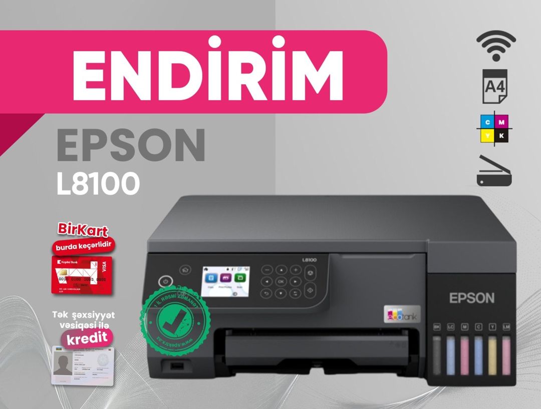 Printer Epson EcoTank L8100 (C11CK94401) — Elektronika, Bakı