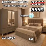 Yataq otağı dəsti – dolab + taxt + 2 tumbadan ibarət. - Rəng: isti — Furniture