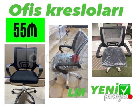 *Rəngarəng Ofis kresloları*_ Qiymət *55₼* Yeni və bir başa depodan — Bakı