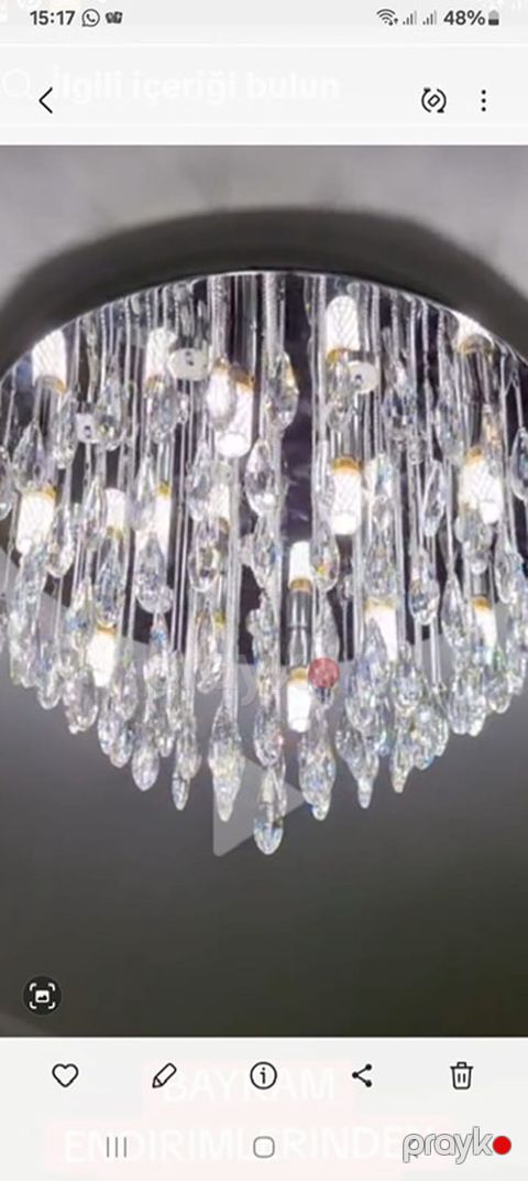 Led Çılçıraq, 4 və daha çox lampa, Xrustal