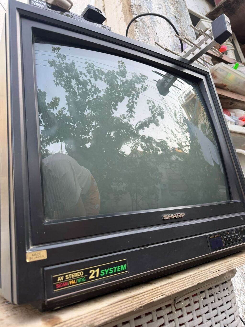 Sharp kineskop televizor + rəqəmsal tuner və antena seti - — Televizorlar, Digah (3)