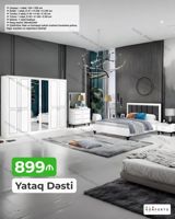 Yataq Dəsti – ağ rəngli modern dizayn Dəst tərkibi və ölçülər: - — Goods