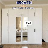 Ağ rəngli çoxbölməli paltar dolabı Ölçülər: - Dərinlik: 47 sm - — Goods