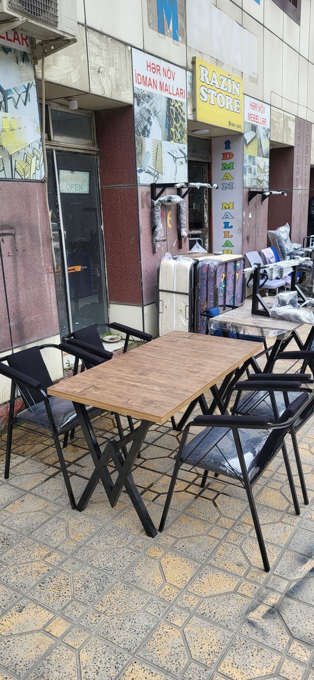 Mətbəx üçün, Yeni, Açılmayan, Dördbucaq masa, 4 stul — Mebel, Bakı (8)