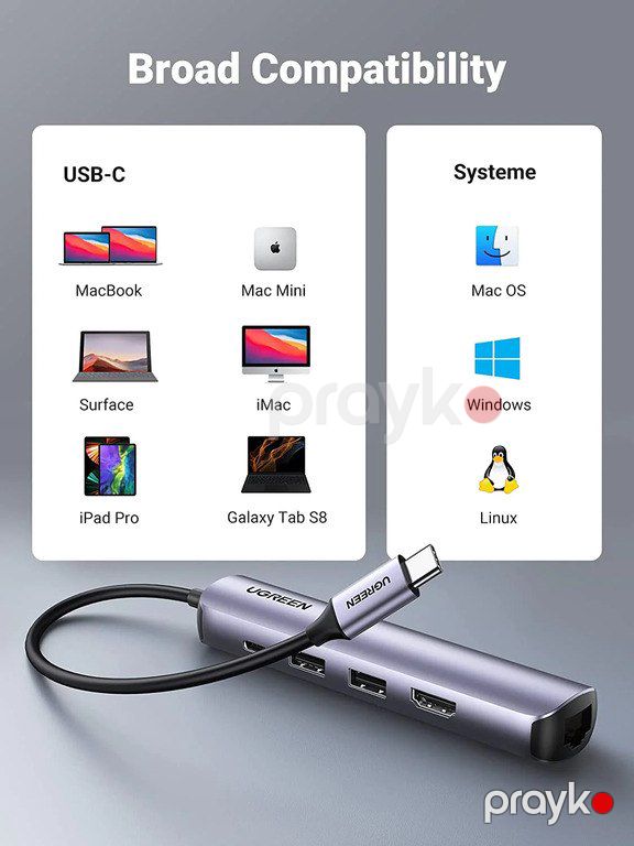 USB-C adapter "Ugreen 5-in-1CM418 10919" — Elektronika, Bakı (4)