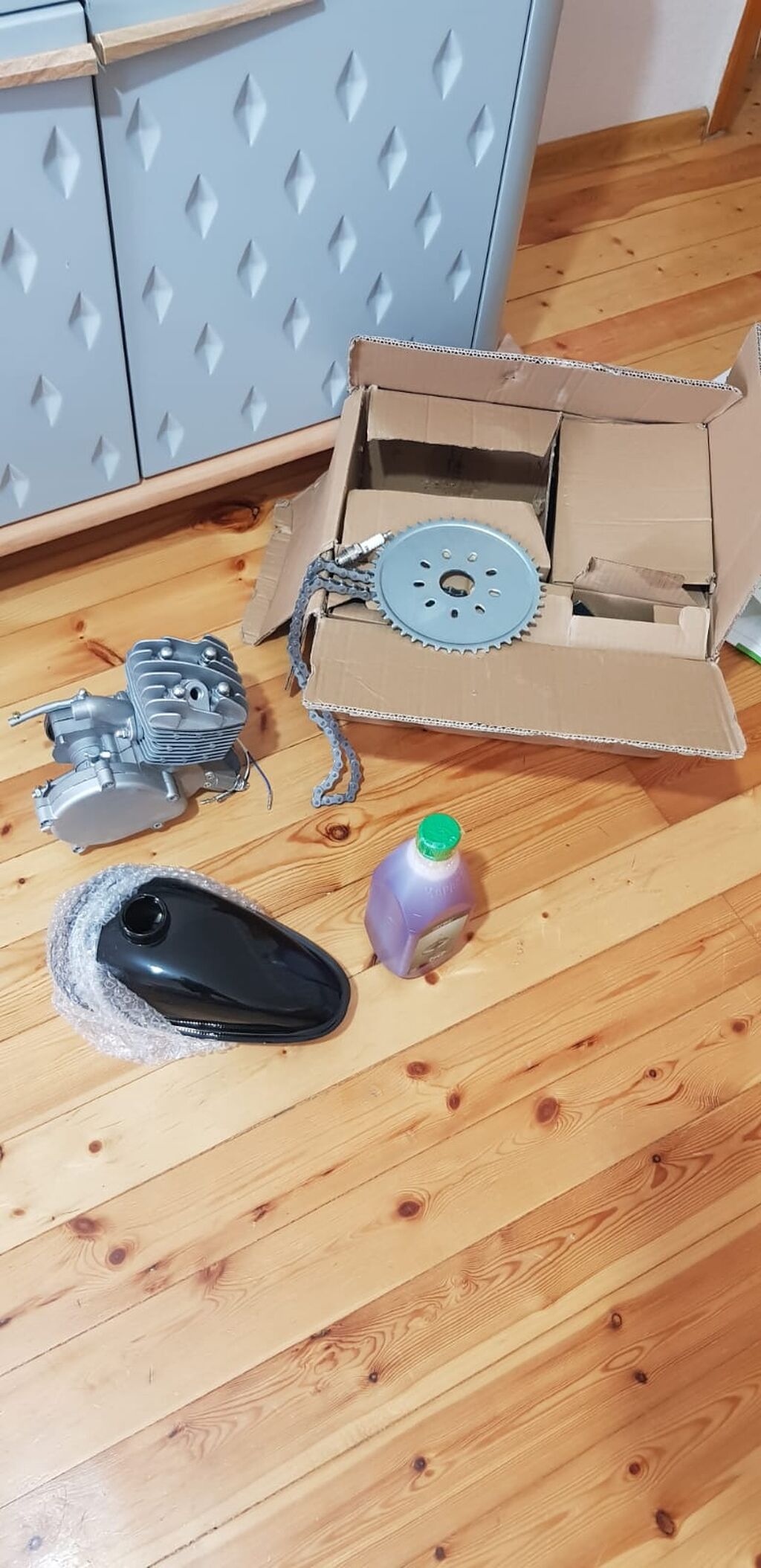 Moped/velosiped üçün benzin mühərriki dəsti – LD80 (iki dövrlü) — Bağ texnikası üçün qoşma, Bakı (4)