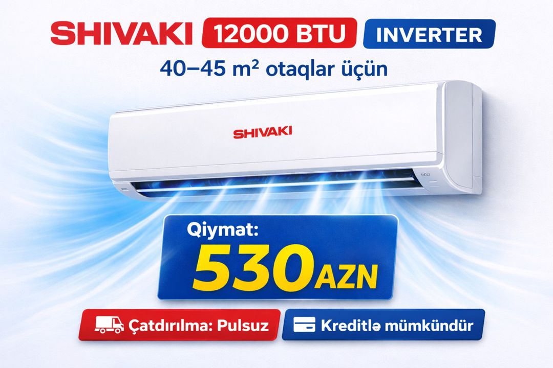 Kondisioner Shivaki 12000 BTU İnverter — Mallar, Bakı