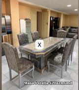 Yemək otağı üçün dəst: iri ölçülü düzbucaqlı masa və 6 ədəd stul. - — Furniture