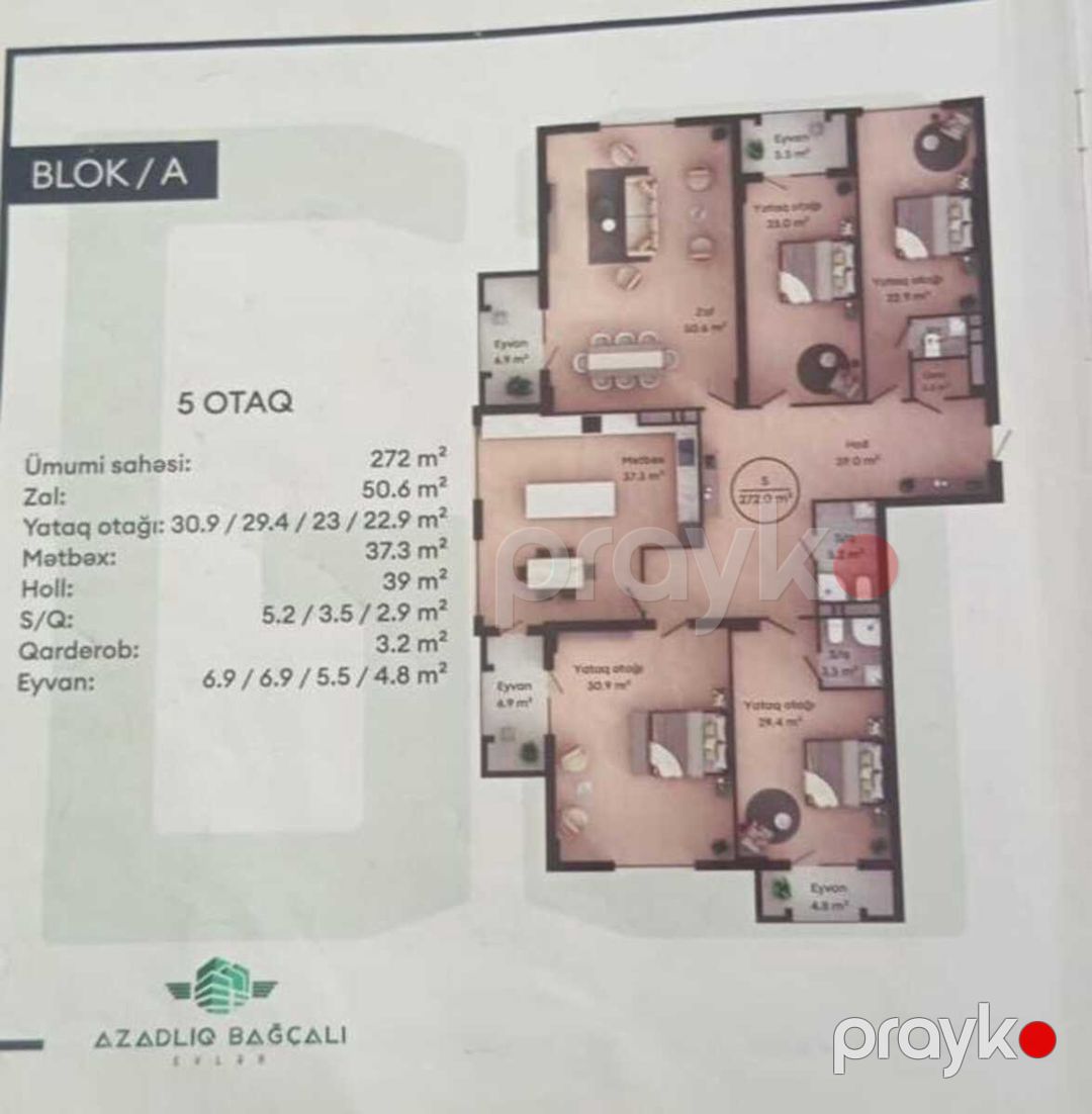 Satılır 5 otaqlı yeni tikili 272 m² — Mənzil, Bakı (5)