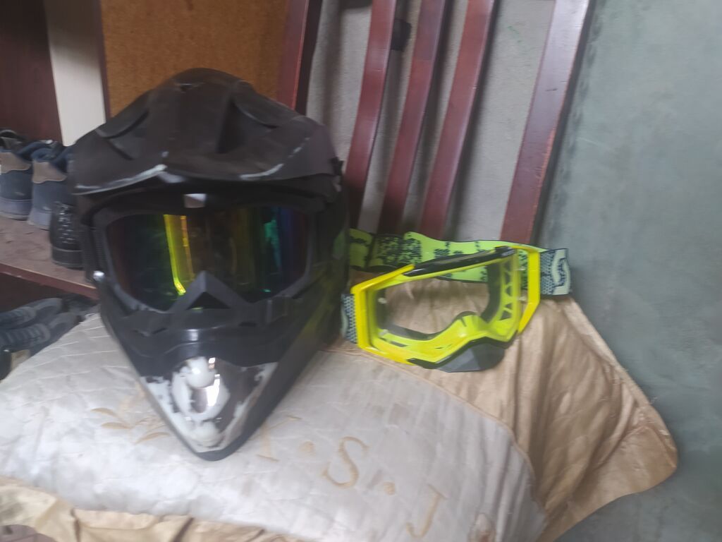 Motokros dəsti – kask və eynək - Kask: Tam üzlü, vizorlu — Avto, Sumqayıt (2)