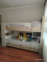 Uşaq iki mərtəbəli çarpayı və dolab-modul dəsti - Material — Mebel