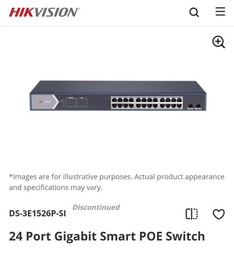 Hikvision DS-3E1526P-SI – 24 Port Gigabit Smart PoE Switch — Sumqayıt