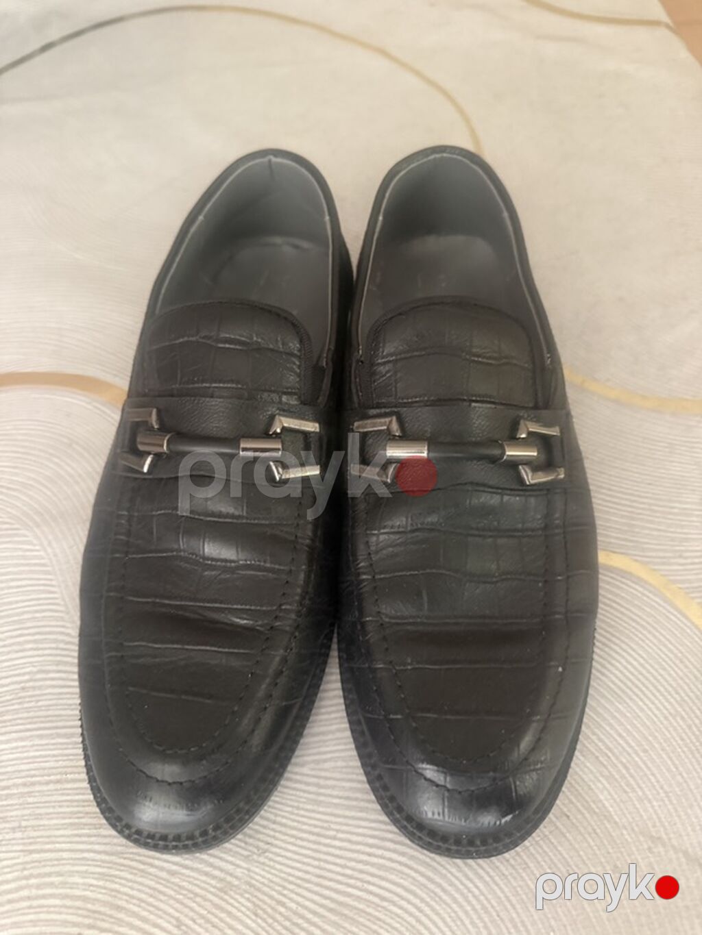Kişi loaferləri – klassik qara rəng - Material: dəri (timsah naxışlı — Şəxsi əşyalar, Bakı (2)