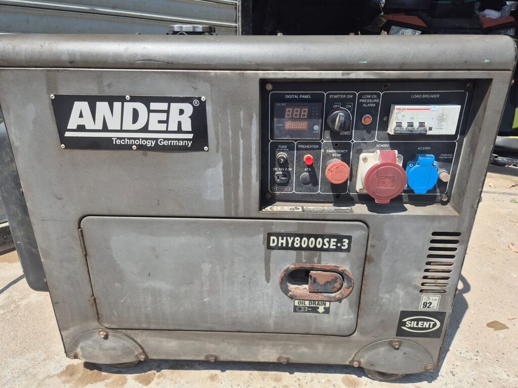 ANDER DHY8000SE-3 dizel generator - Güc çıxışları: 400V (üçfaz) və — Generatorlar, Digah