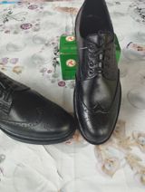 Klassik qara broq üslublu kişi ayaqqabısı - Material: qara rəngli — Deri Ayaqqabılar  Botlar ✅