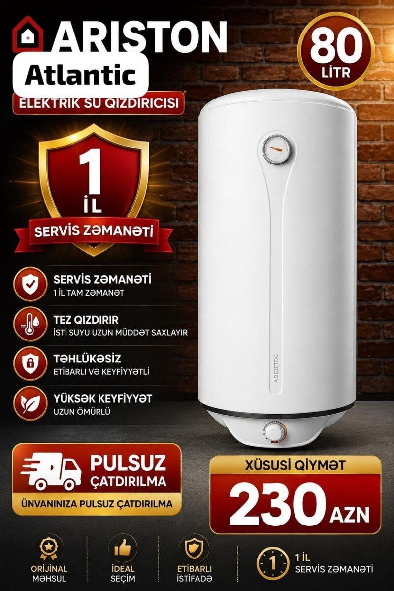 Su qızdırıcısı Ariston 80 lt — Mallar, Bakı