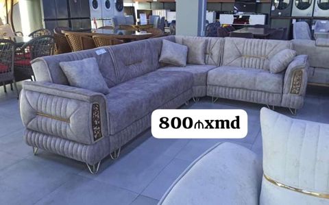 Künc divan dəsti - L‑şəkilli, 2 hissəli künc divan - Yumşaq, toxumalı