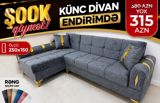 Künc divan – endirimdə! - Ölçü: 250 x 150 sm - Model: L formalı künc — Furniture