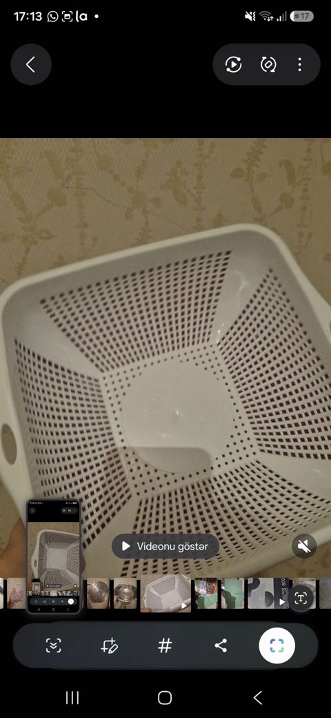 Mətbəx üçün plastik ikili süzgəc seti - ağ və çəhrayı