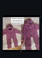 Əl işi toxunma körpə kombinezonu - Material: 2 qat sapla toxunub — Mallar