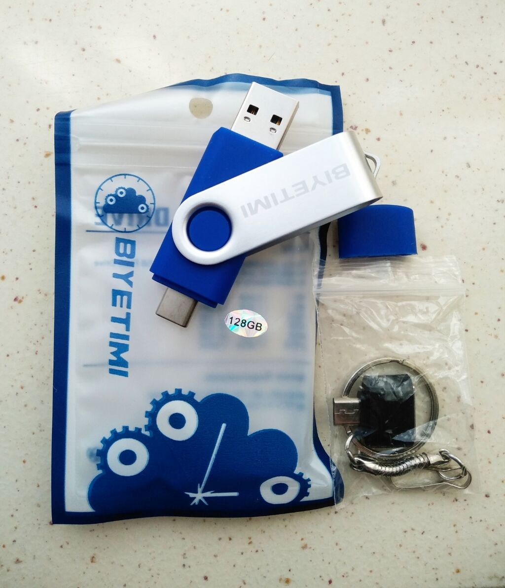 Flash card otg 128 GB TupeC + USB — Elektronika, Bakı (4)