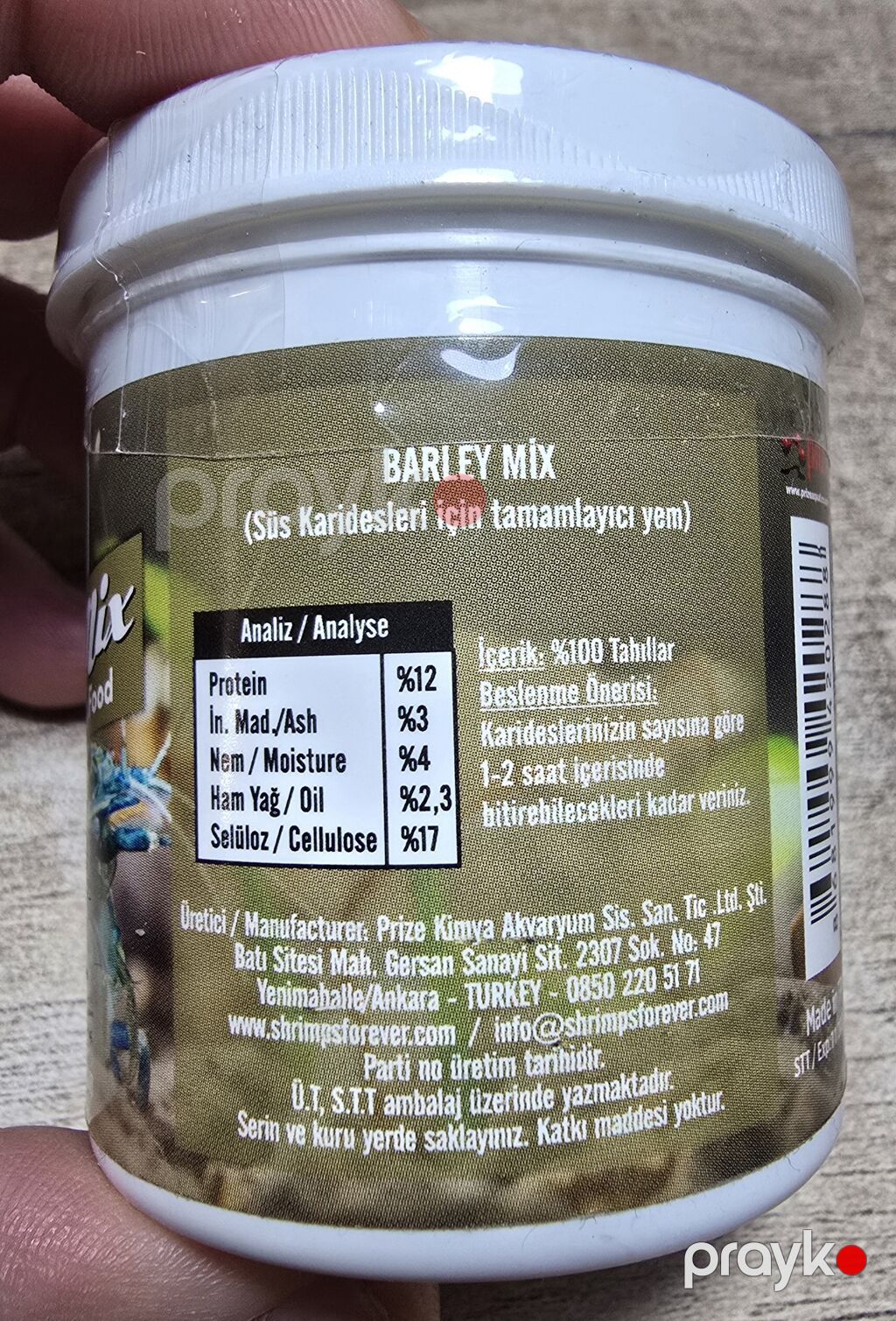 Profesional krevetka yemləri Shrimps Forever Barley Mix 50g - Tərkib — Heyvanlar, Bakı (3)