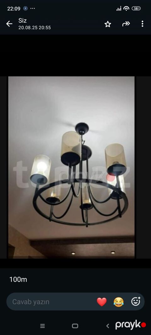 Çılçıraq, 5 lampa, Metal — Bakı