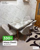 Masa Dəsti – açılan mexanizmli - Ölçü: 80×130/170 sm (masa açılaraq — Mebel