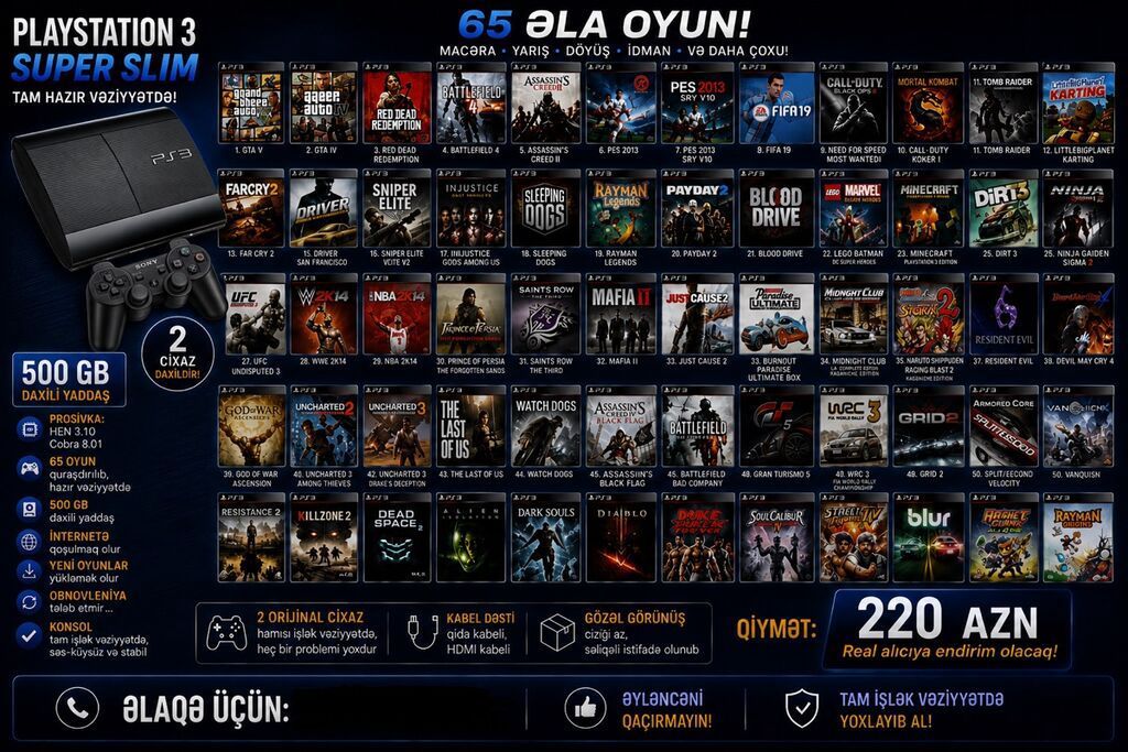 PlayStation 3 Super Slim oyun konsolu, 500 GB daxili yaddaşla təqdim