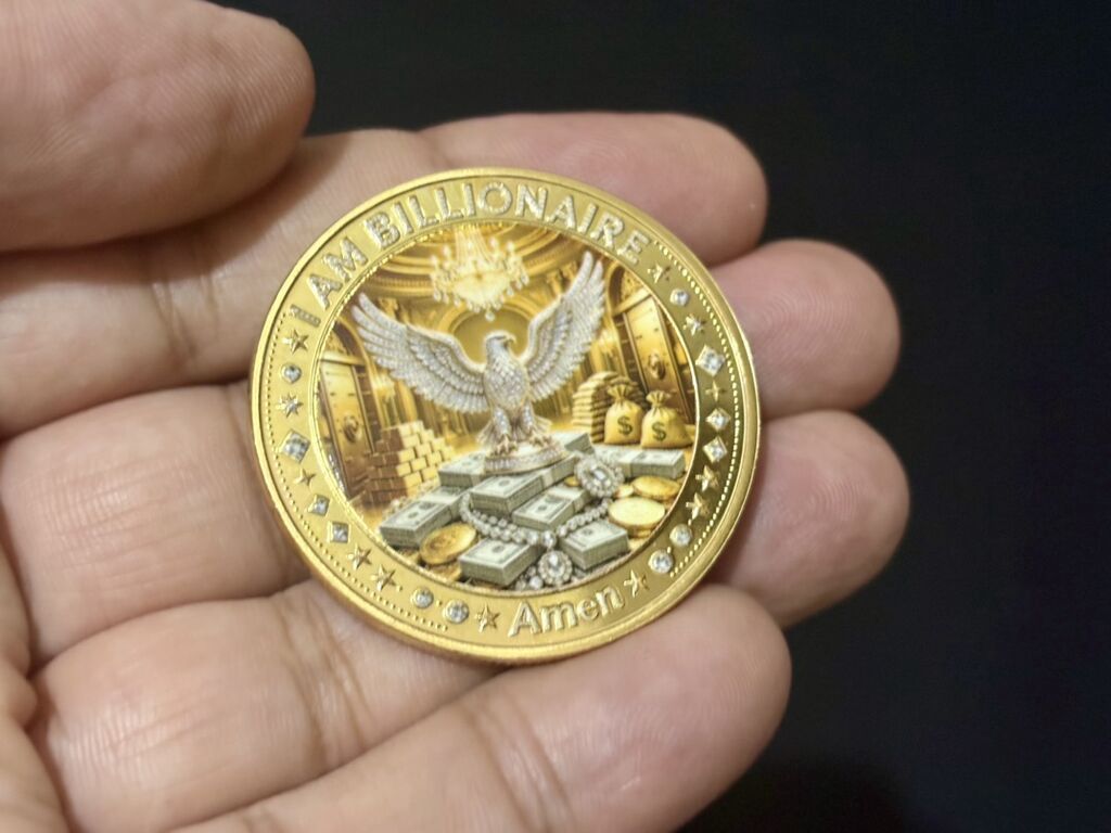 Dekorativ kolleksiya sikkəsi – “I AM BILLIONAIRE / 888 ∞” - Material — Sikkələr, Masazır (5)