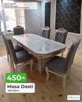 Masa Dəsti – 100×200 sm - Komplekt: Masa + 6 ədəd stul - Mexanizm — Mebel
