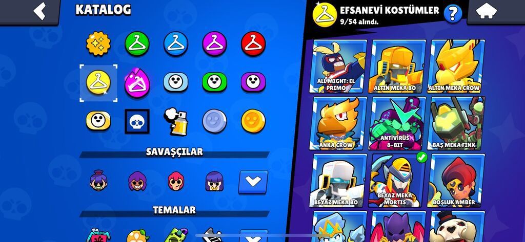 Brawl Stars hesabı – yüksək səviyyəli və tam kolleksiya - Kupa: 103 — Mallar, Şəki (8)