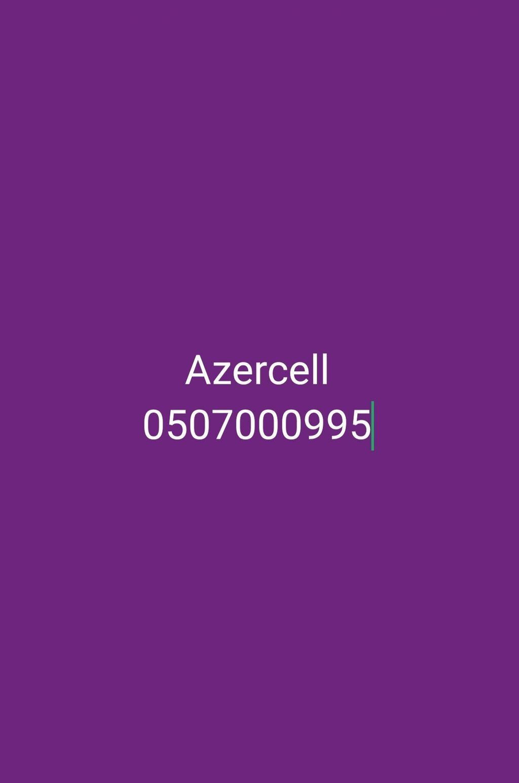Azercell nömrə satılır: 0507000995 - Operator: Azercell - Nömrə