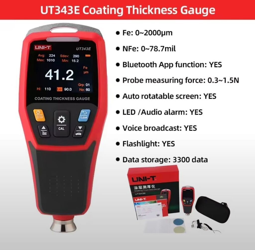 UNI-T UT343E BOYA QALINLIĞI ÖLÇƏN | COATING THICKNESS GAUGE | FE/NFE |